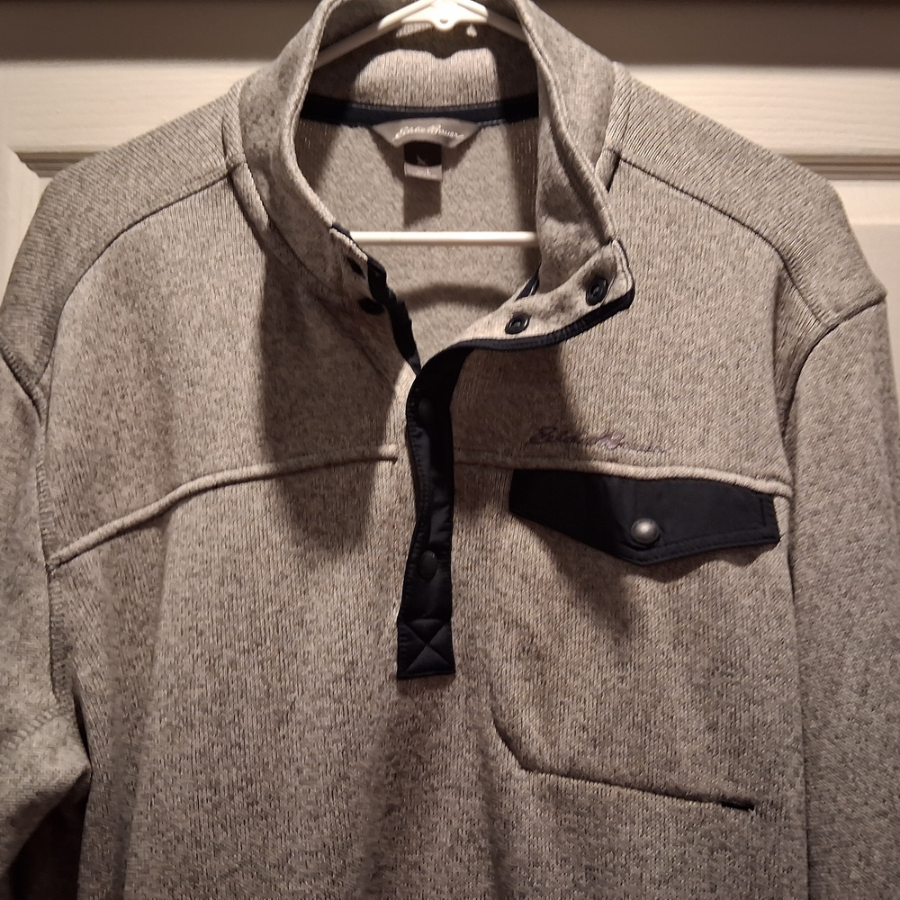 Gray Quarter-Zip Pullover with Black Accents